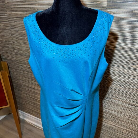 Jacques Vert Blue Dress and Jacket - Picture 3 of 8